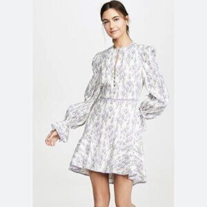 Jonathan Simkhai White and Purple Long Sleeve Dress